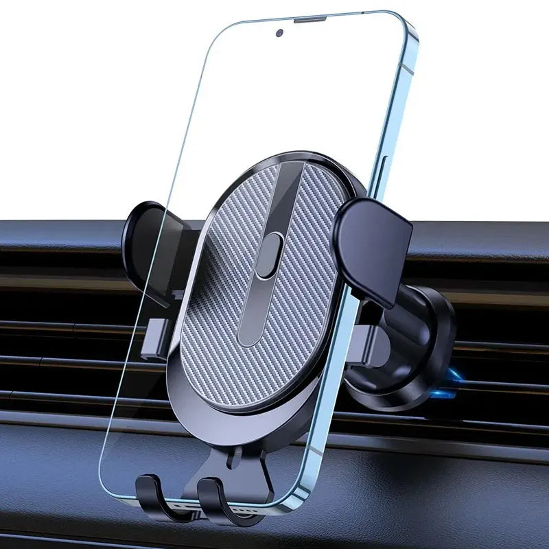 Metal Gravity Car Phone Holder Air Vent Mount with Auto-Lock Sleek Frosted Finish Universal Bracket for Vehicle