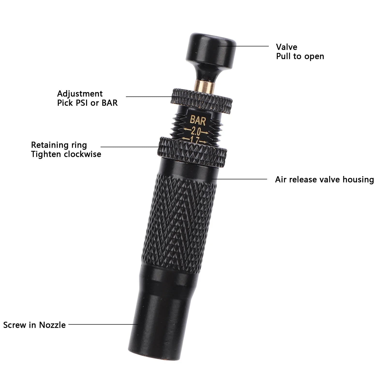 4X Tire Deflator Valve Kit 10-30 PSI Adjustable Auto Stop Air Down Tool 4WD Offroad