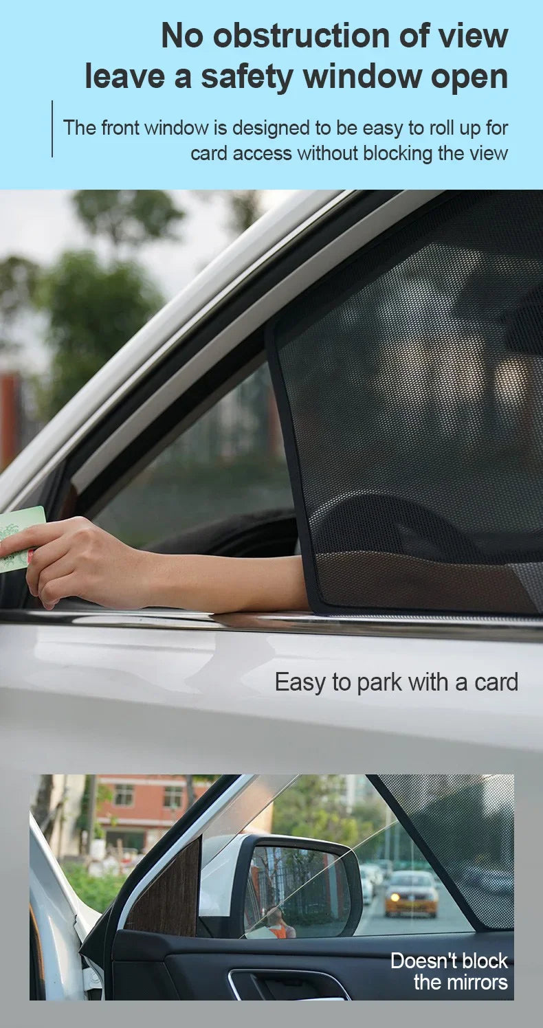 Ford Ranger 2024-2025 Custom Magnetic Front Windshield Sunshade – 4-Door Pickup Mesh Curtain