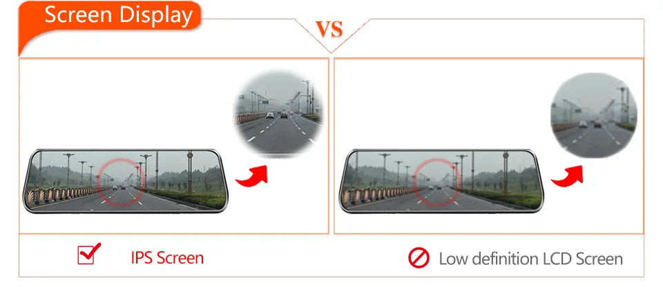 E-ACE 2K Car DVR Dash Cam Mirror WiFi GPS Night Vision 1080P Loop Recording Black Box