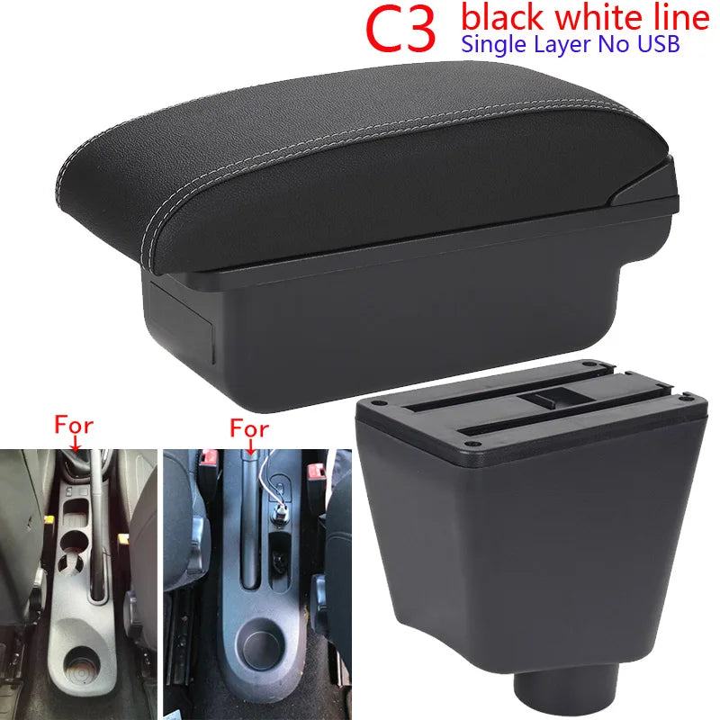 Armrest Box for Renault Clio 3 4 Captur – Car Center Console Storage Box with USB, Cup Holder – Interior Retrofit Accessory