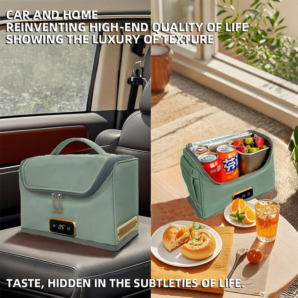 12V/220V Mini Car Refrigerator Portable Cooler Warmer Soft Bag for Travel Home Use