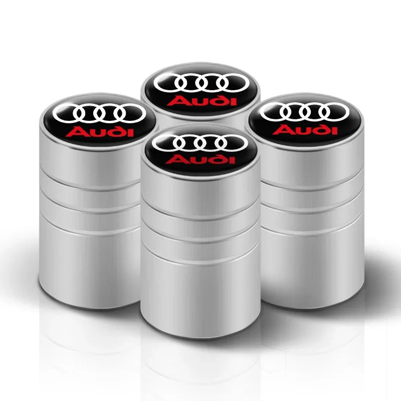 4Pcs Audi Tire Valve Stem Caps – Bolt-In Wheel Air Dust Covers for S-Line A1 A3 A4 A5 A6 A7 A8 Q3 Q5 Q7 TT RS Quattro Models