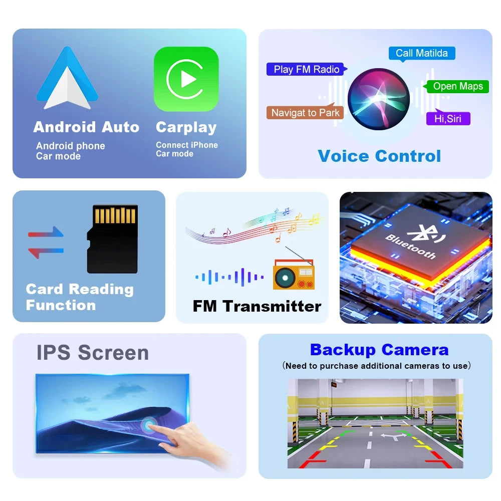 7" Touch Screen Car Stereo CarPlay Android Auto GPS Navi WiFi Radio MP5 Player