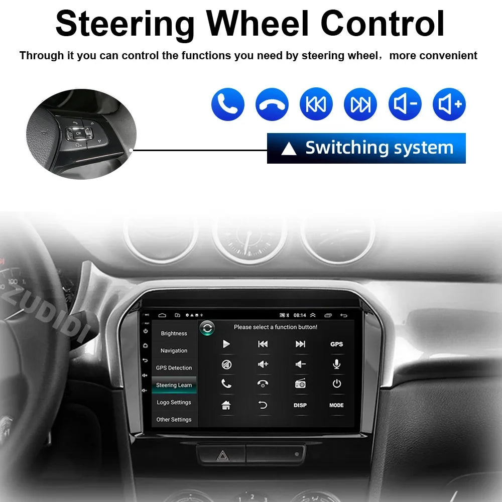 Android 16" Car Radio Multimedia GPS Navigation Player for Suzuki Vitara 2015–2020 | WiFi, Bluetooth, CarPlay, Touchscreen Autoradio