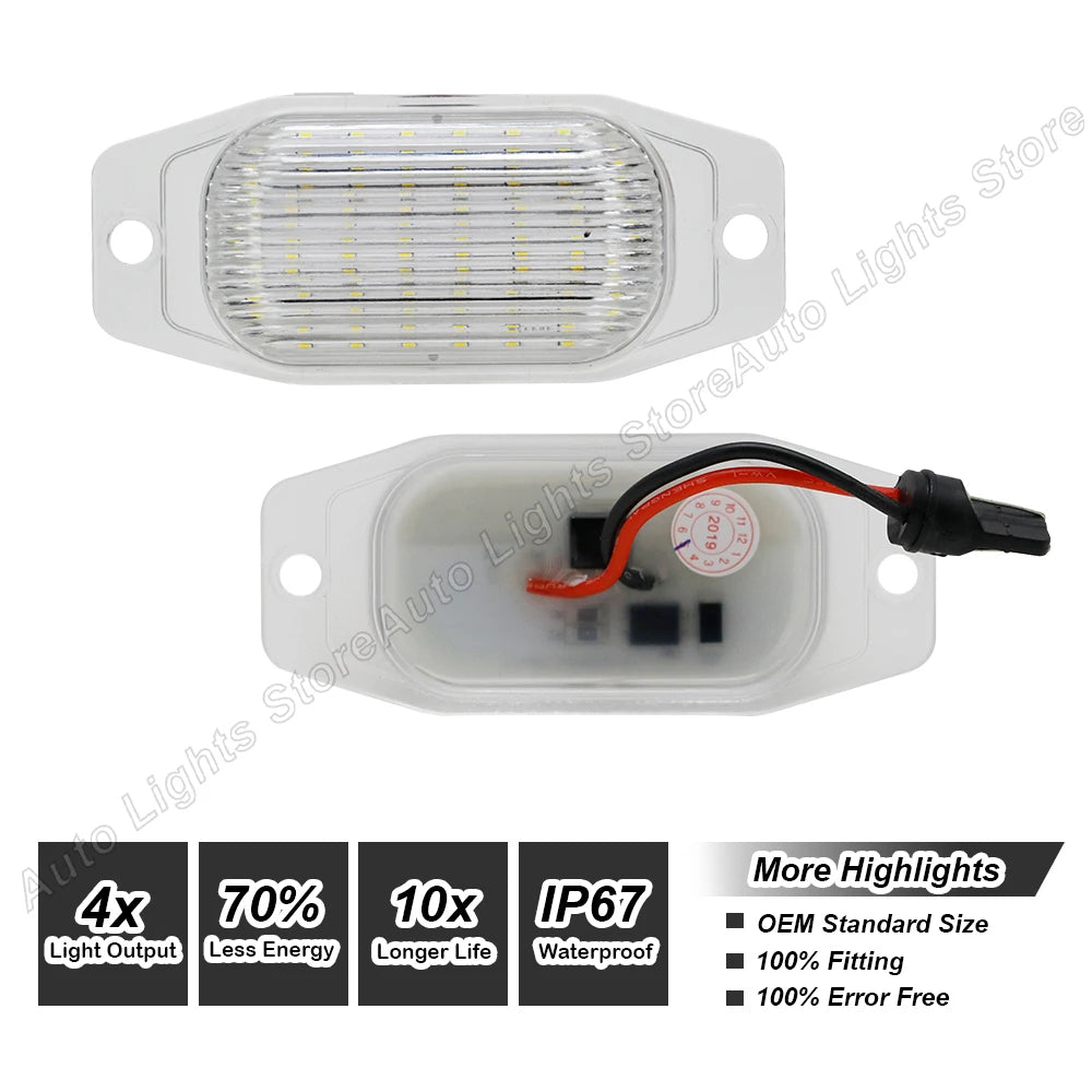 2PCS LED License Plate Lights for Toyota Land Cruiser FJ80 FJ Cruiser (XJ10, GSJ15) & Lexus LX450 1996–1998 – Super Bright Number Plate LampsCar & Automotive Accessories