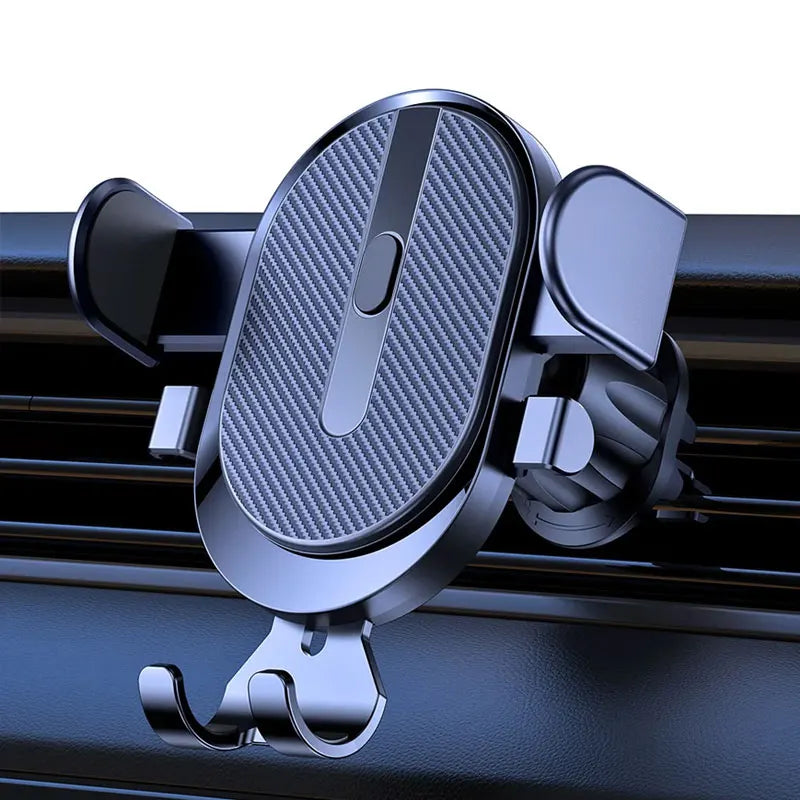 Metal Gravity Car Phone Holder Air Vent Mount with Auto-Lock Sleek Frosted Finish Universal Bracket for Vehicle