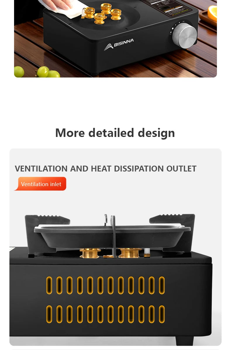 BISINNA 5800W High-Power Portable Camping Gas Stove – Outdoor Cassette Burner for Hiking, Trekking & Picnic