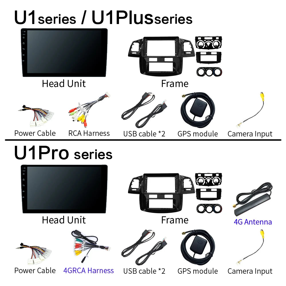 Android 13 2Din Car Stereo for Toyota Fortuner Hilux Revo Vigo 2007–2015 – GPS Navigation, CarPlay, Multimedia Video Player