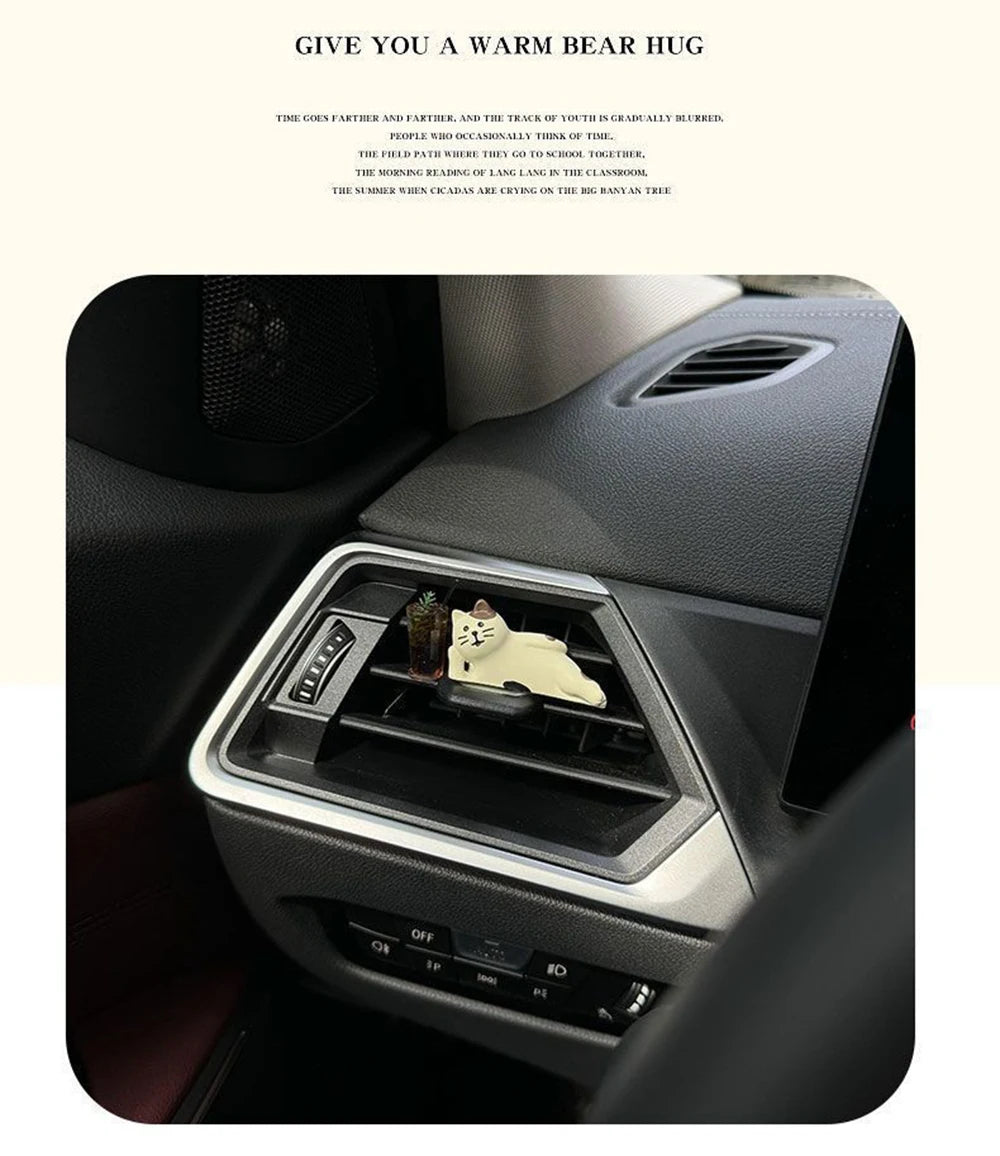 Cute Healing Kitten Dashboard Ornaments – Resin Cat Figures for Car Interior Decor & Accessories