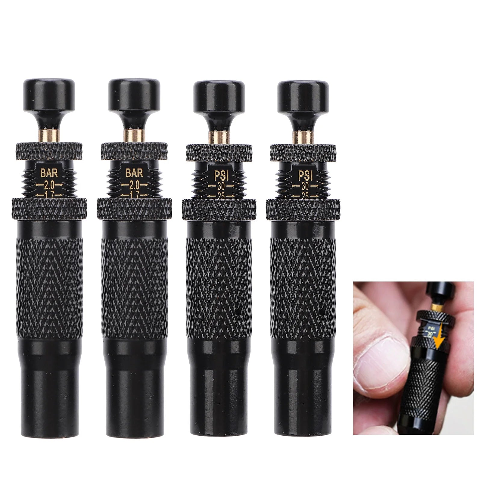 4X Tire Deflator Valve Kit 10-30 PSI Adjustable Auto Stop Air Down Tool 4WD Offroad
