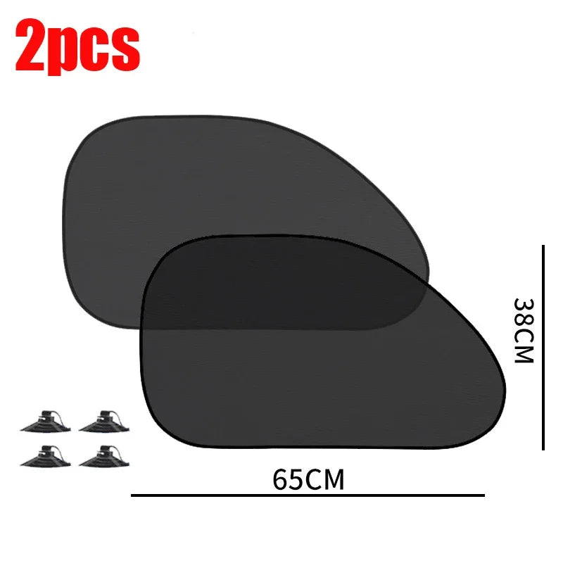 Car Window Sunshade UV Protection Mesh Cover Front Rear Side Curtain Black 1-5PCS