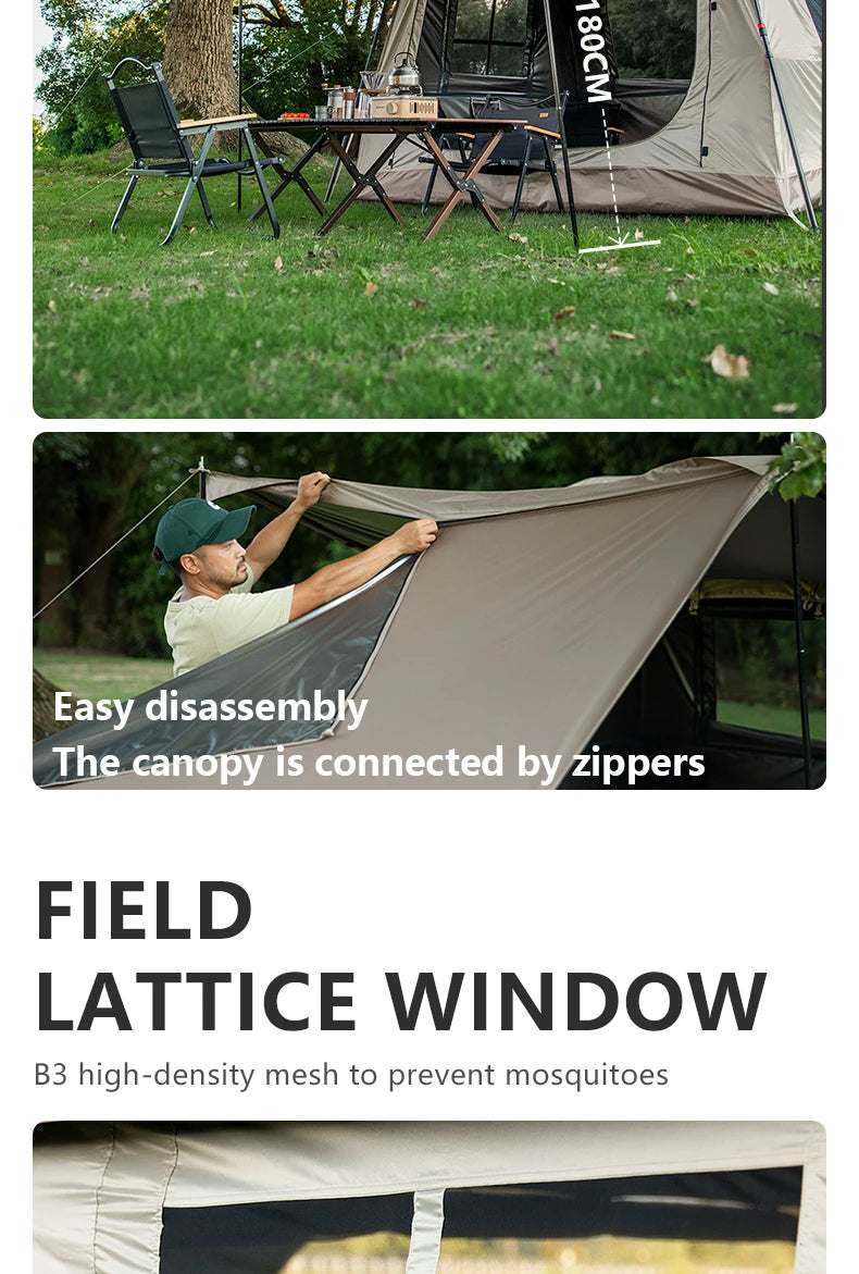 BISINNA One-Touch Automatic Ridge Tent with Titanium Glue – 3-4 Person Outdoor Family Camping TentOutdoor & Camping Gear