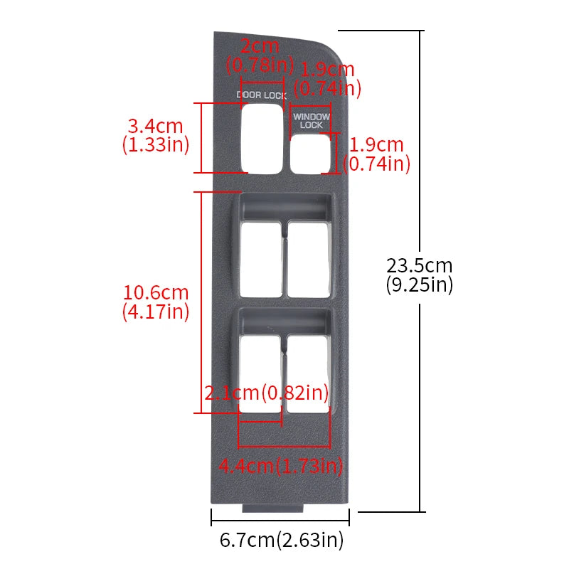 Toyota Land Cruiser FJ80 Front Driver Window Switch Bezel Trim Gray Panel 1991-1997