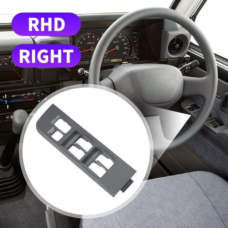 Toyota Land Cruiser FJ80 Front Driver Window Switch Bezel Trim Gray Panel 1991-1997