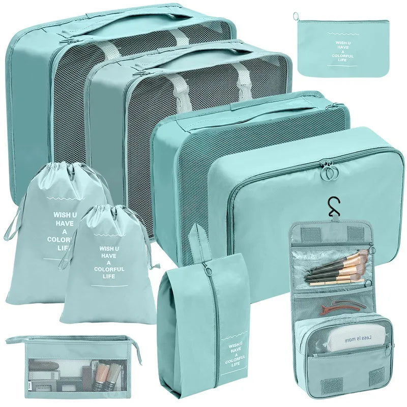 Travel Organizer Storage Bags – 7/8/9/10 Pc Packing Cubes Set for Suitcase Luggage