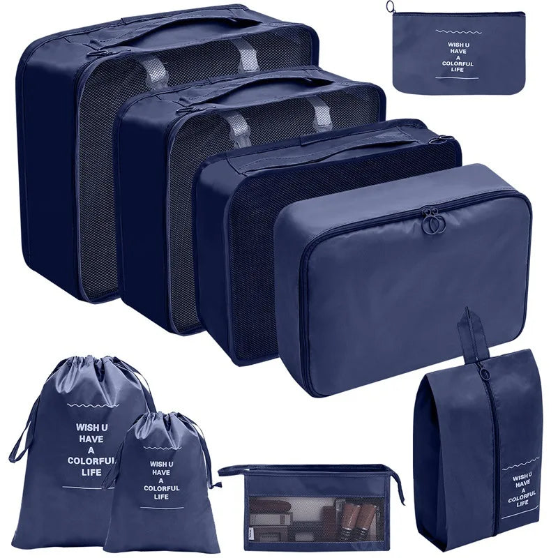 Travel Organizer Storage Bags – 7/8/9/10 Pc Packing Cubes Set for Suitcase Luggage
