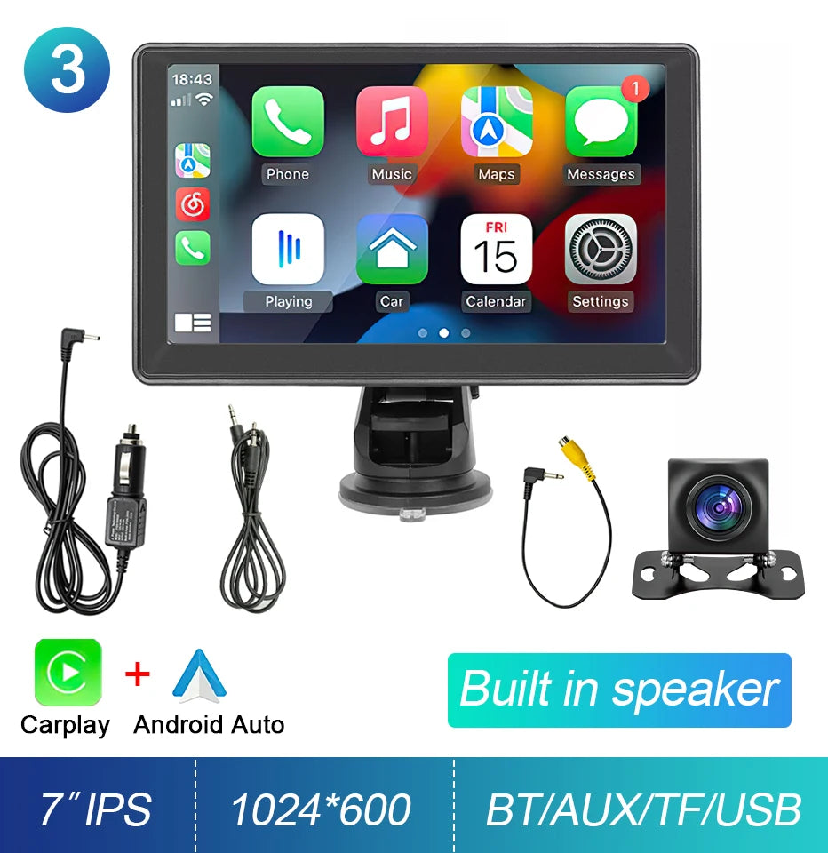7" Touch Screen Car Stereo CarPlay Android Auto GPS Navi WiFi Radio MP5 Player
