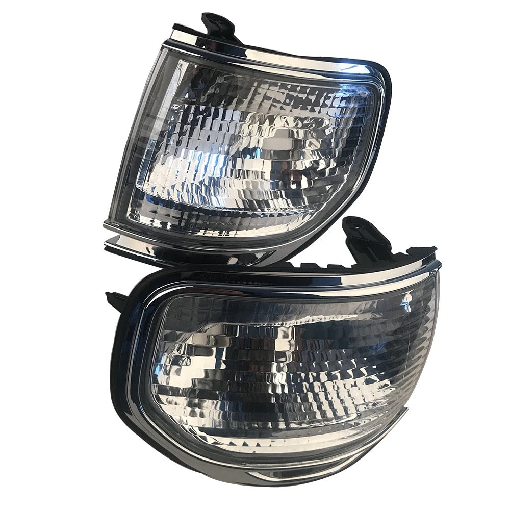 Front Left & Right Side Crystal Style Sahara Headlight Assembly Suitable For Toyota Land Cruiser 80 Series 1990-1998