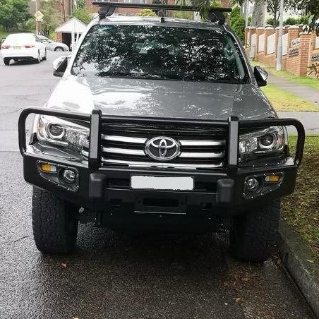 Front 3 Loop Bull Bar & Skid Plate Set Assembly Suitable For Toyota Hilux N80 2015-2018