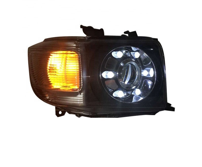 Front Left & Right Side Angel Eye Halo Headlight Assembly Suitable For 2007-2024 Toyota Landcruiser VDJ79 V8 70/76/78/79