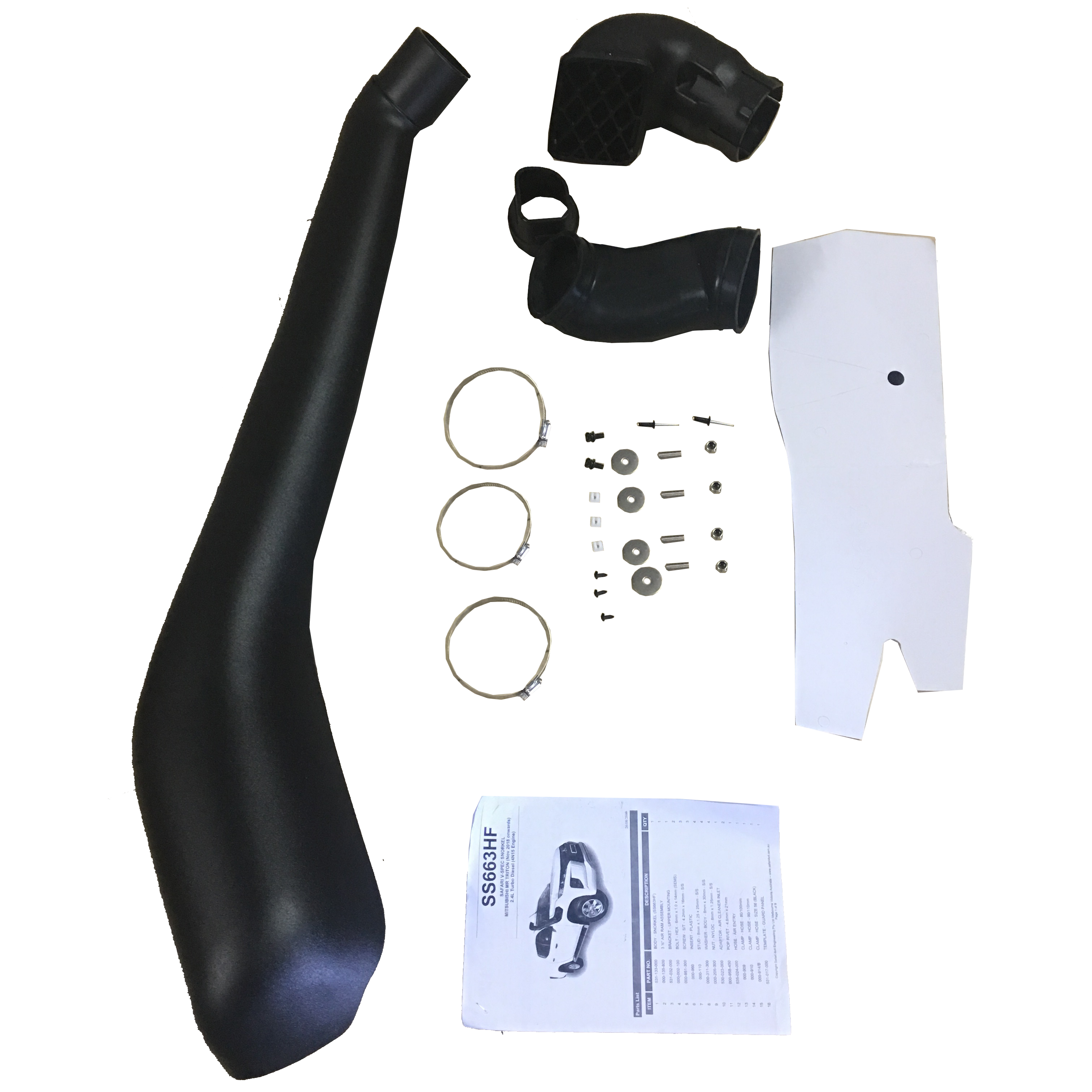 Front Snorkel Plastic Kit Trim Panel Assembly Suitable For Mitsubishi Triton MR 2018-2024