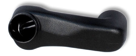 That is a small plastic knob or button cap that likely belongs to a piece of automotive or furniture hardware.
Based on its size, shape, and construction (a hollow end that fits over a shaft or stem), it is most likely one of the following:
A broken piece of a manual car window crank handle or adjustment lever. The part you have would be the handle cover or end cap that fits over the metal or plastic lever stem. This is very common, especially in older cars or trucks.
The knob/cap for a car seat adjustm