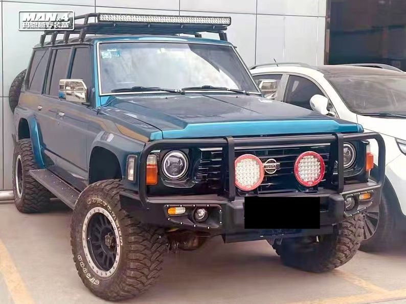 3 Loop Bull Bar Winch & Skid Plate Set Assembly Suitable For Nissan Patrol Y60 1989-1997