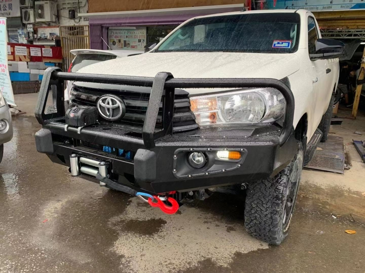 Front 3 Loop Bull Bar & Skid Plate Set Assembly Suitable For Toyota Hilux N80 2015-2018