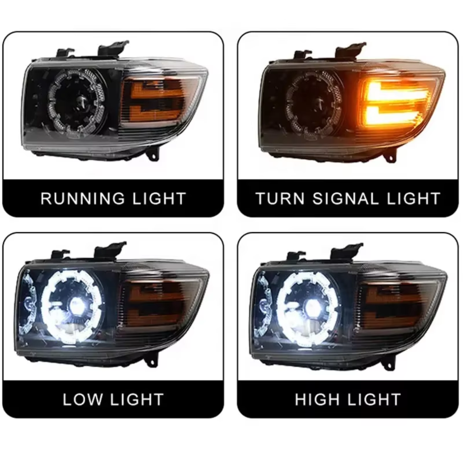 Toyota Land Cruiser LC70 LC76 LC79 LED Headlights 220W 12V Replacement Lamps