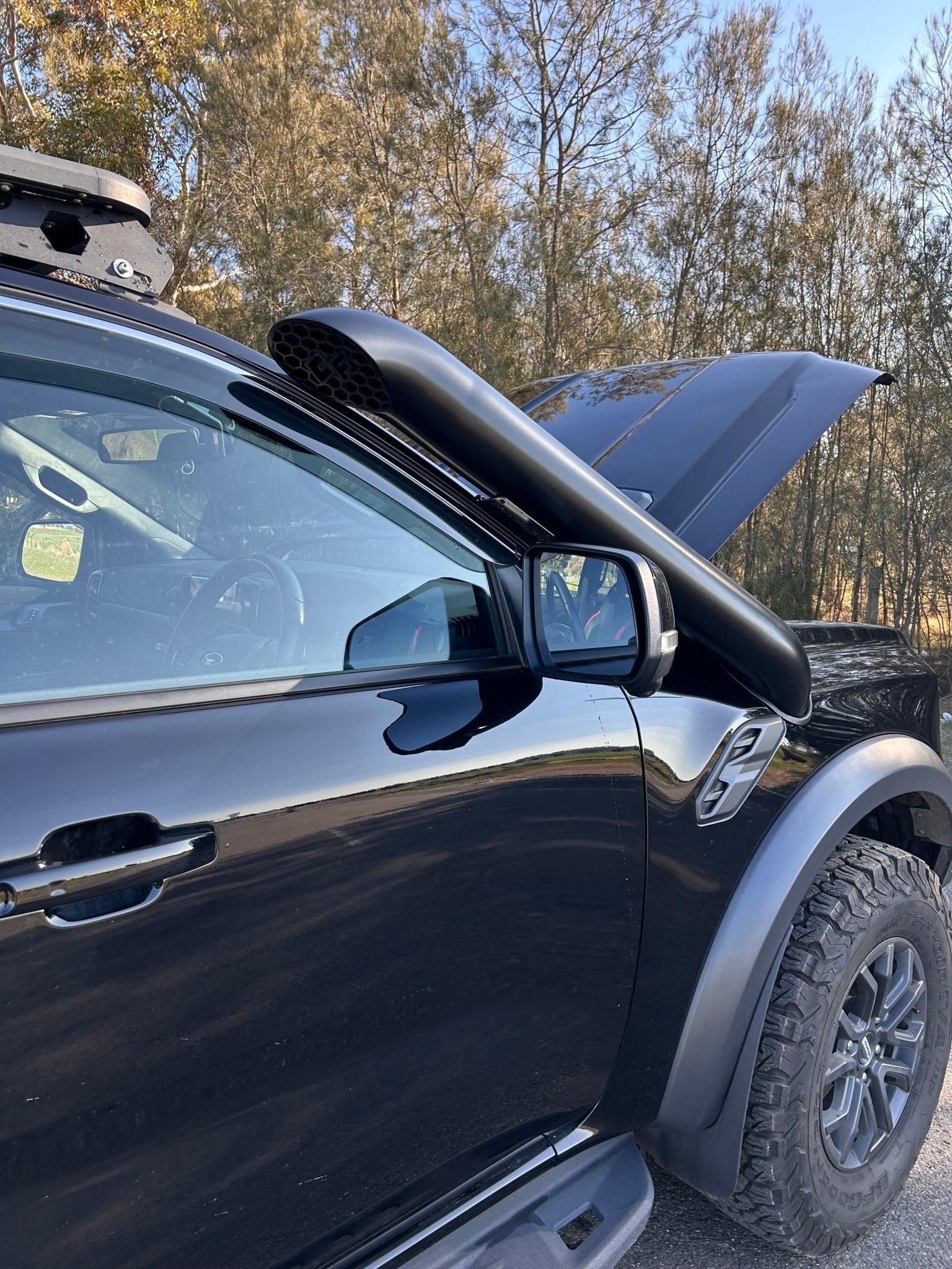 Ford Next - Gen Ranger Raptor Stainless Snorkel Short Entry - Snorkels - RR - NG - 4.5" - SE - R - RAW - Canna Fabrication