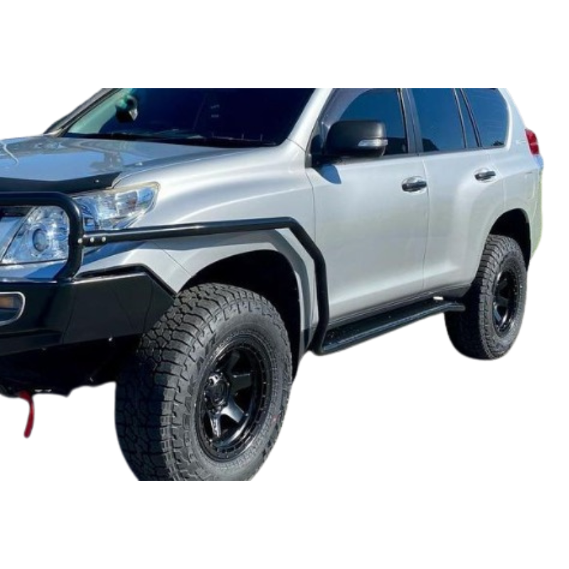 Pair Of Heavy-Duty Side Steps With Brush Bar Mounting Brackets Suitable For Toyota Land Cruiser 150 Series 2009-2014