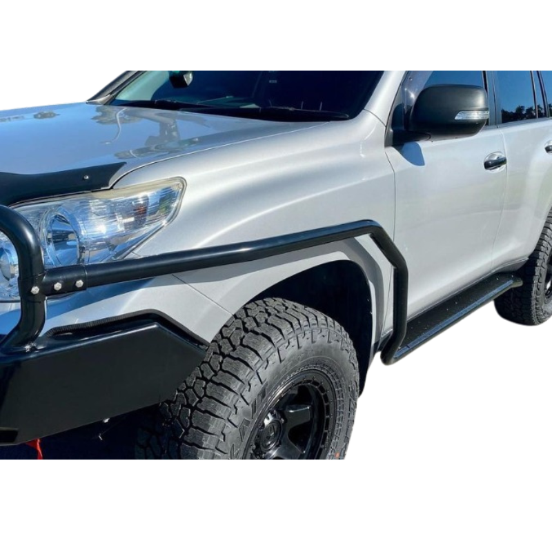 Pair Of Heavy-Duty Side Steps With Brush Bar Mounting Brackets Suitable For Toyota Land Cruiser 150 Series 2009-2014