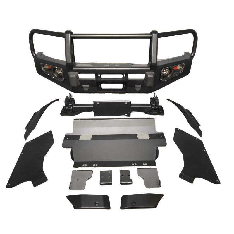 Front 3 Loop Bull Bar & Skid Plate Set Assembly Suitable For Toyota Hilux N80 2015-2018