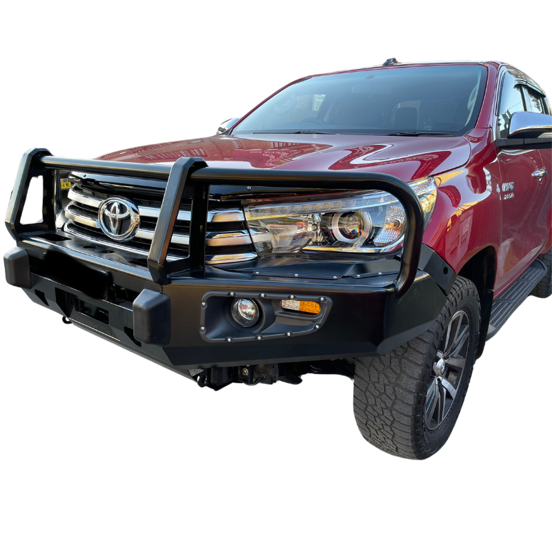 Front 3 Loop Bull Bar & Skid Plate Set Assembly Suitable For Toyota Hilux N80 2015-2018