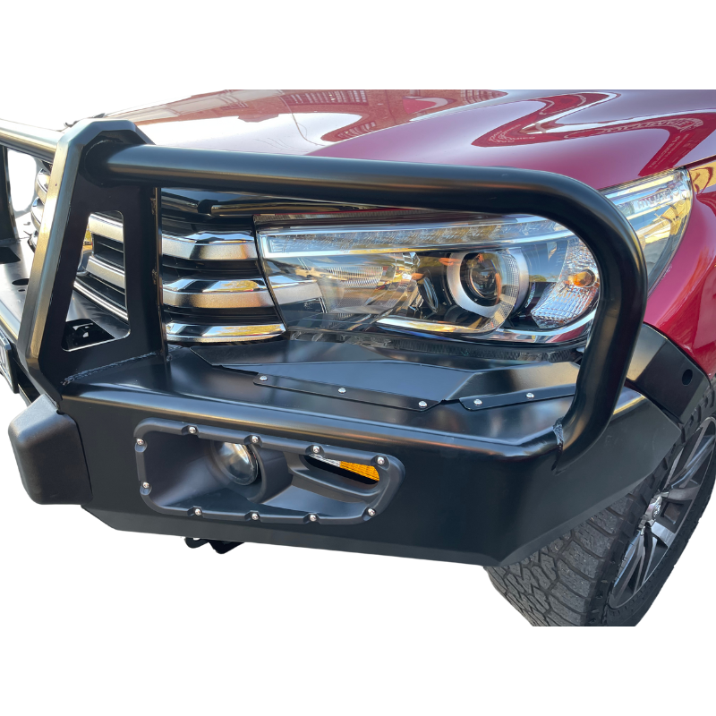 Front 3 Loop Bull Bar & Skid Plate Set Assembly Suitable For Toyota Hilux N80 2015-2018