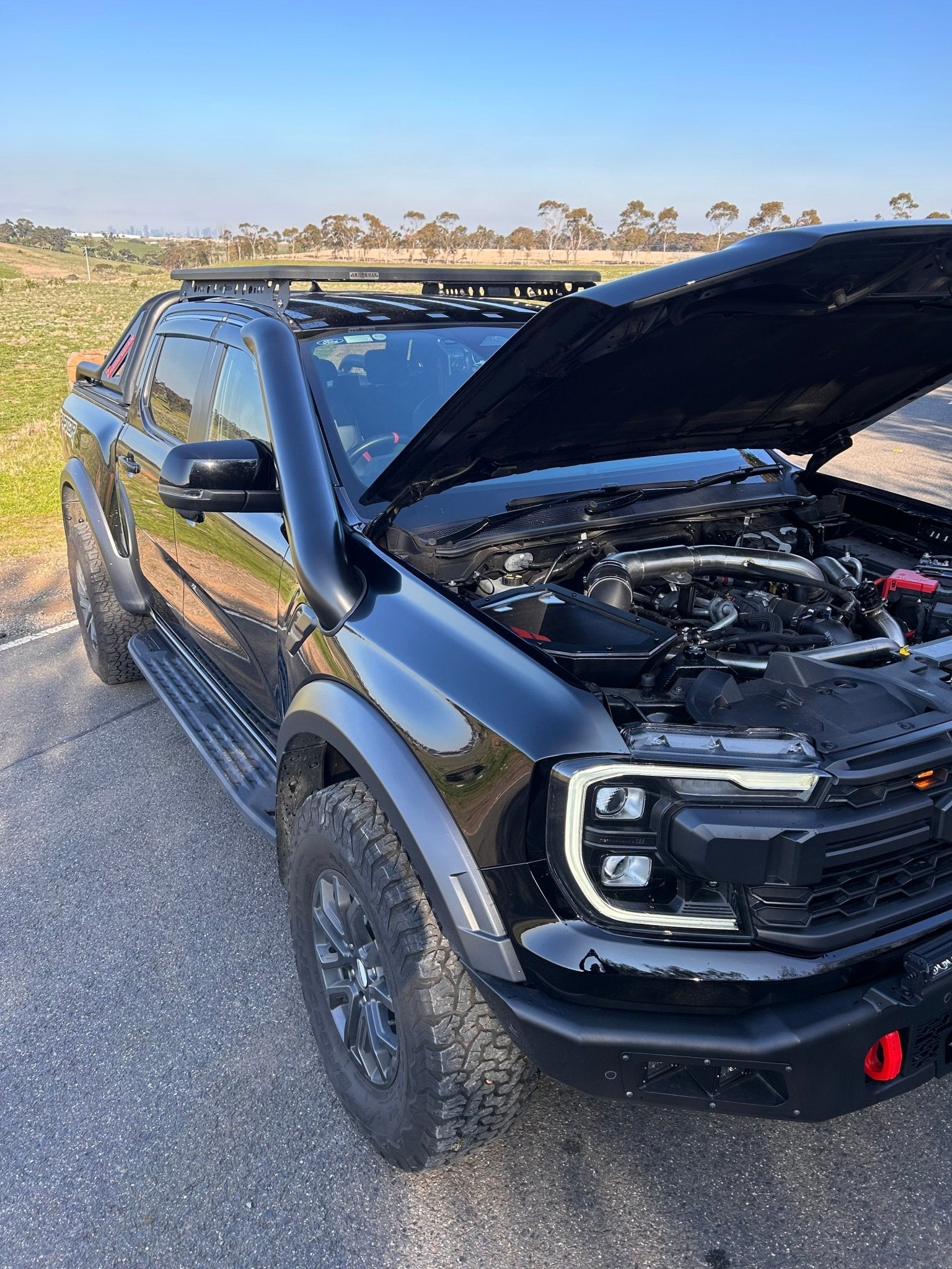 Ford Next - Gen Ranger Raptor Stainless Snorkel Short Entry - Snorkels - RR - NG - 4.5" - SE - R - RAW - Canna Fabrication