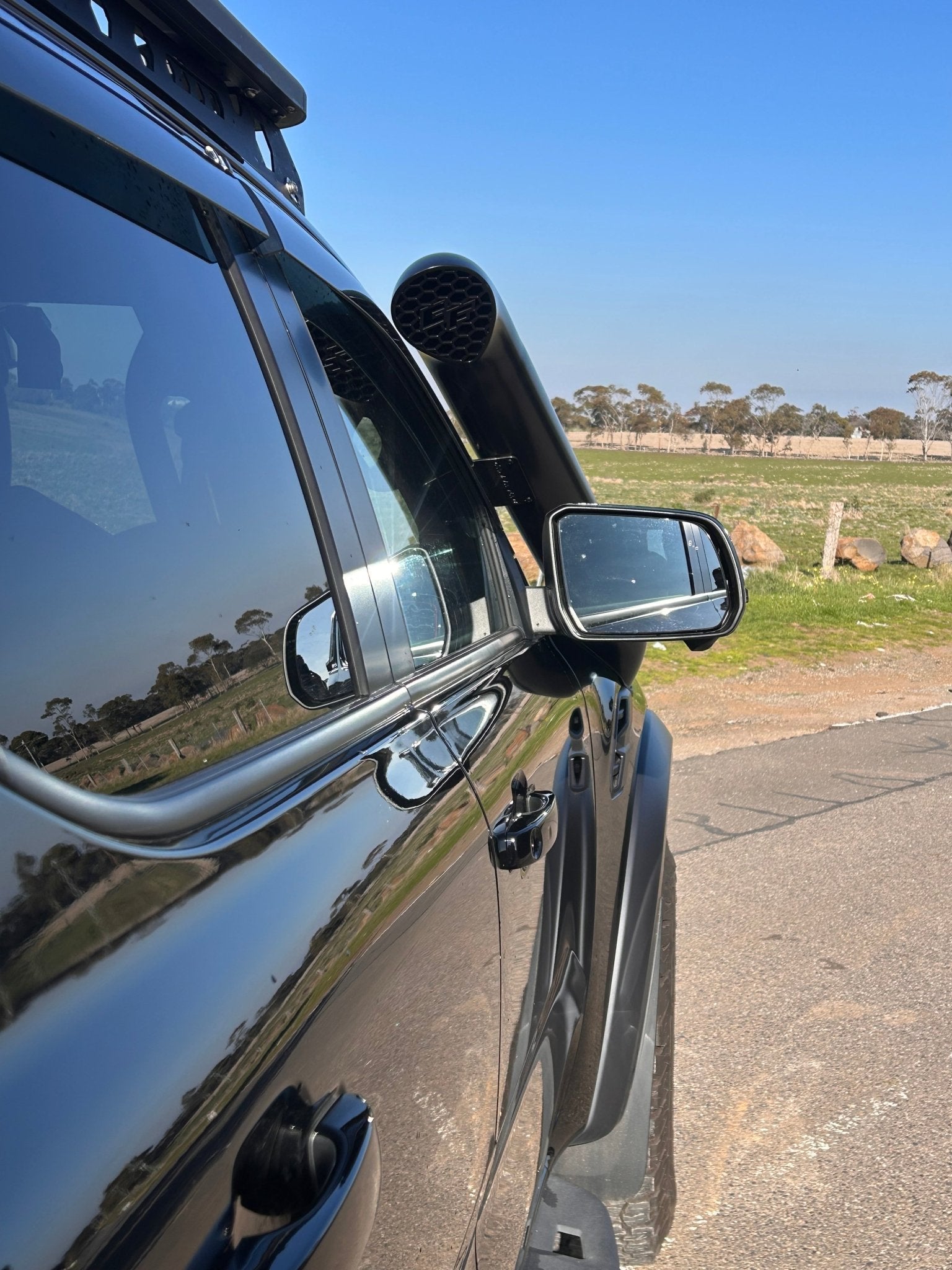 Ford Next - Gen Ranger Raptor Stainless Snorkel Short Entry - Snorkels - RR - NG - 4.5" - SE - R - RAW - Canna Fabrication