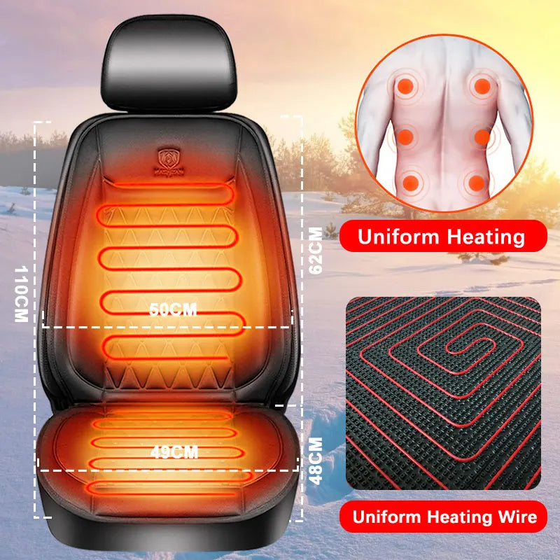 Fast Heating 12-24V Car Seat Cover Electric Heater 25W Flannel Winter Pad Cushion