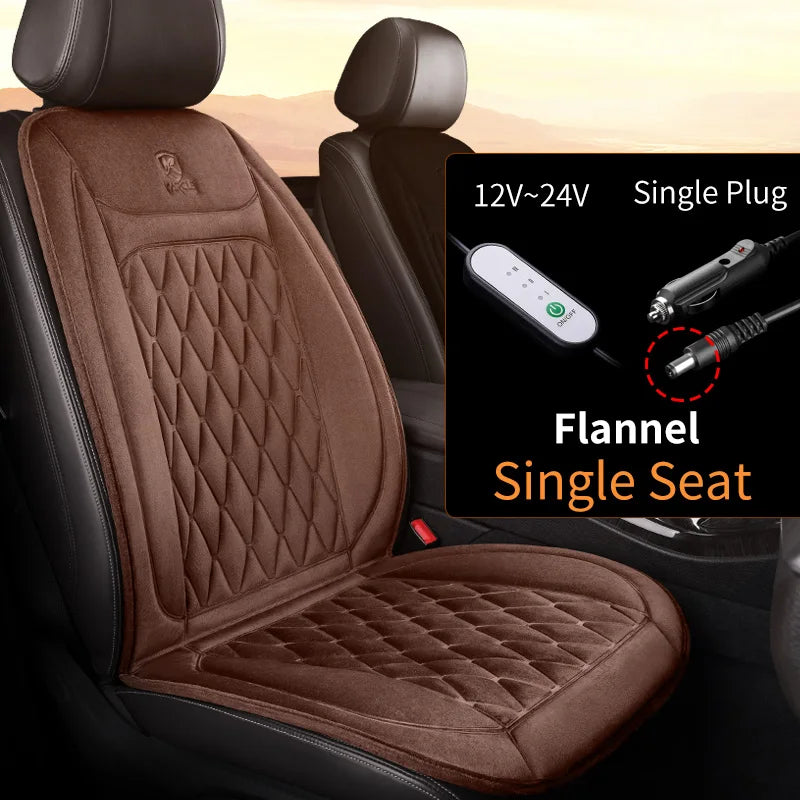 Fast Heating 12-24V Car Seat Cover Electric Heater 25W Flannel Winter Pad Cushion