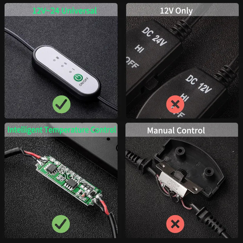 Fast Heating 12-24V Car Seat Cover Electric Heater 25W Flannel Winter Pad Cushion