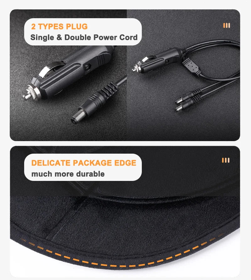 Fast Heating 12-24V Car Seat Cover Electric Heater 25W Flannel Winter Pad Cushion