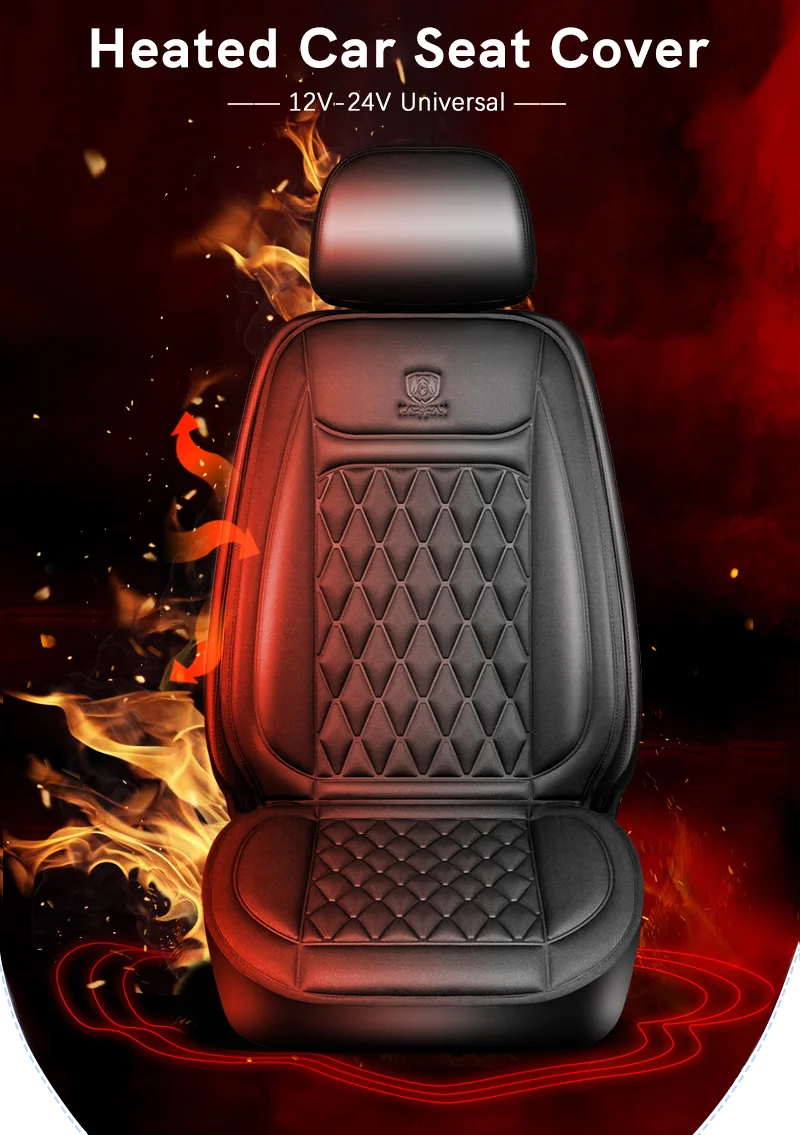Fast Heating 12-24V Car Seat Cover Electric Heater 25W Flannel Winter Pad Cushion