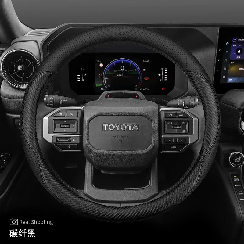 Leather Steering Wheel Cover for Toyota Land Cruiser Prado 90 120 150 LC250