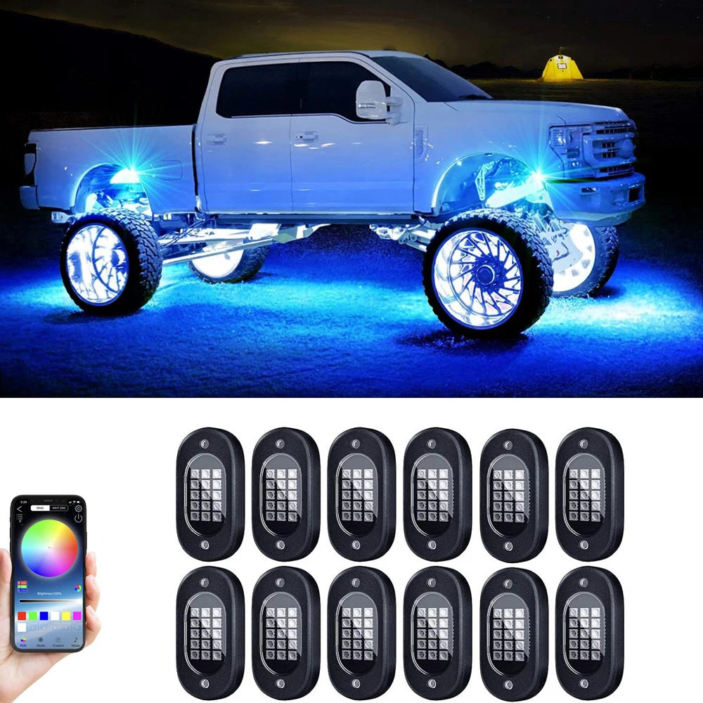 RGB Underglow LED Car Lights Kit Underbody Neon Lamp App Control 12V SUV TruckCar & Automotive Accessories