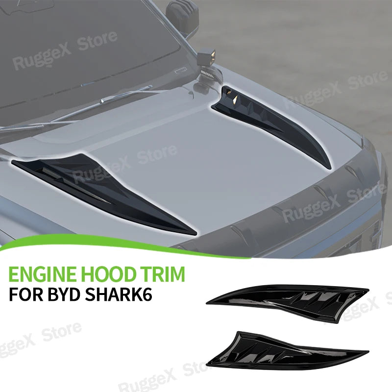 Hood Decoration Stickers For BYD Shark 6 2024-2025 Sports Hood Decal Car Accessories
