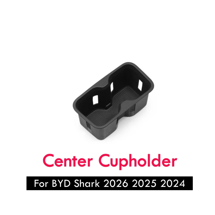 Center Console Storage Tray Armrest Organizer Box For BYD Shark 6 TPE Cup Holder