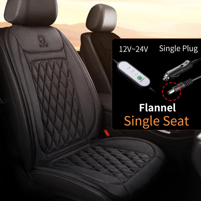 Fast Heating 12-24V Car Seat Cover Electric Heater 25W Flannel Winter Pad Cushion