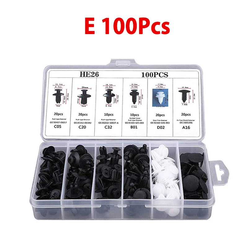 Universal Car Clips & Fasteners Kit – Retainer Pins, Rivets, Trim Panel Clips