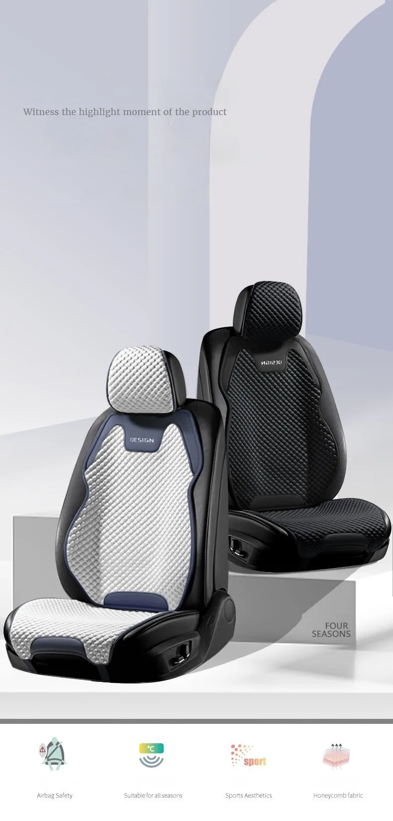 Ice Silk Car Seat Cushion – Breathable, Universal Fit, All-Season Comfort & Durability for Front Seats